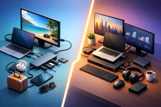USB C hub vs docking for hjemmekontor og reise