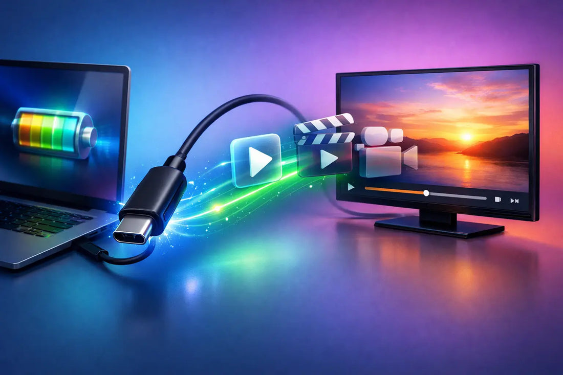 Kan USB-C lade og overføre video?