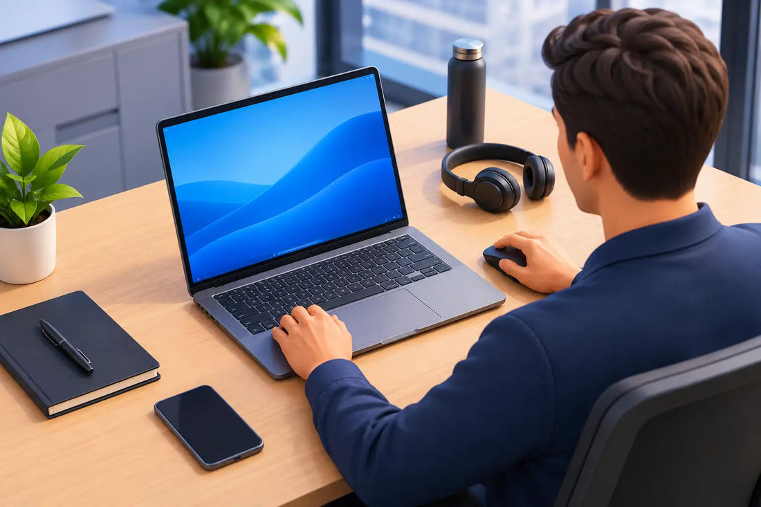 Eksempel på standardisert laptopoppsett i bedrift