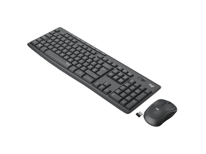 Logitech MK295 trådløst tastatur og mus, grafittgrå. 90 % mer stillegående